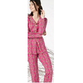 Magenta Royal Foulard Women's Long Sleeve Classic Cotton Pajamas (2 Piece)